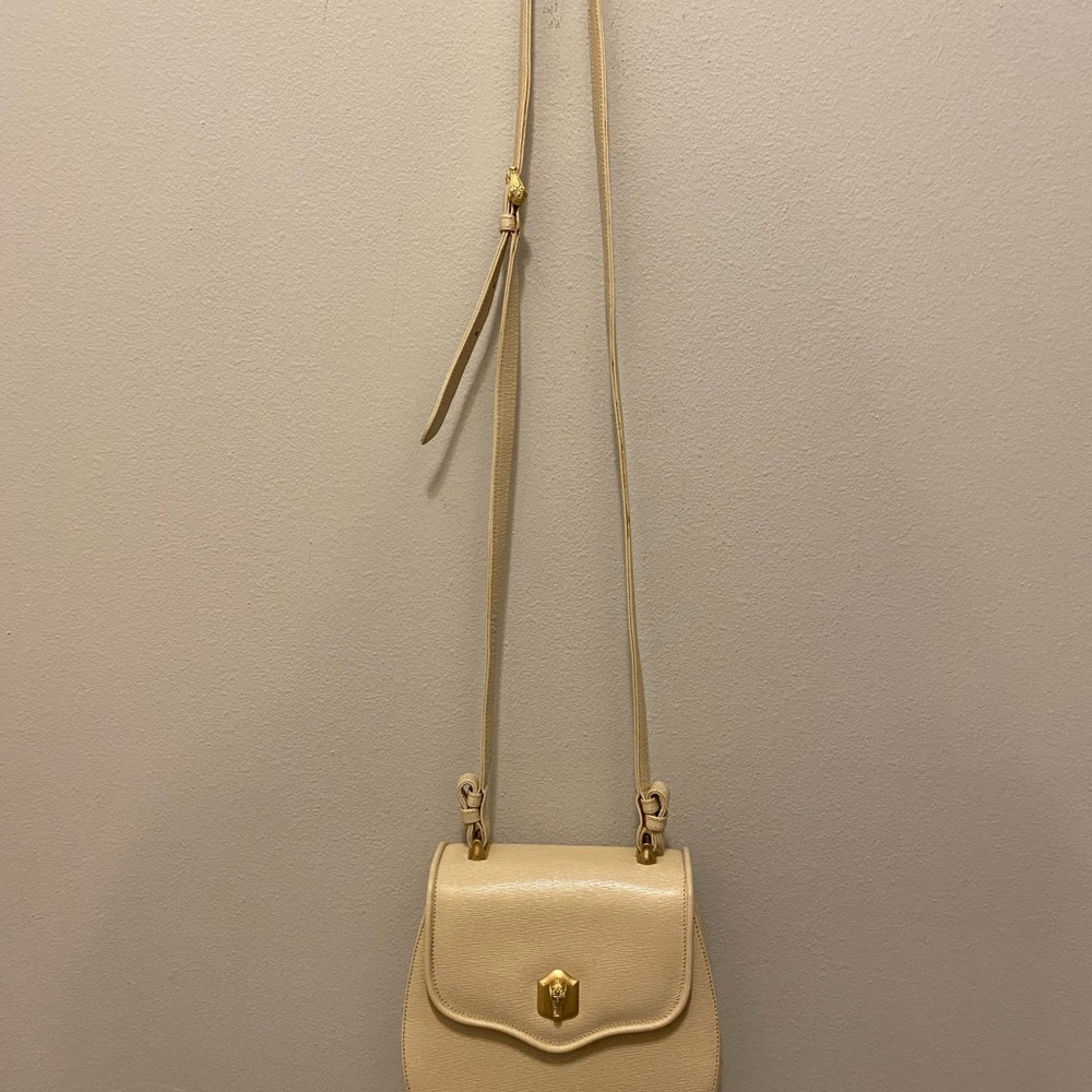 Barry Kieselstein-Cord  cream colored leather shoulder bag signature Alligator - Picture 2 of 16